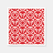 Rode  Retro Harten en Bogen Valentijnsdag