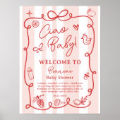 Rode Retro Italiaans Citroen Ciao Baby shower Welk Poster (Voorkant)