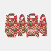 Rode Retro Kerst Donuts Rode Tartan Plaid Bedankdoosjes (Uitgevouwen)