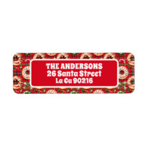 Rode Retro Kerst Donuts Rode Tartan Plaid