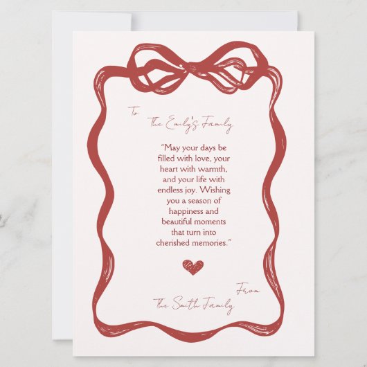  rode retro kerstboom Kaart (Achterkant)