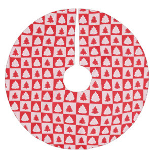 Rode Retro Kerstboom Rode Tartan Plaid Kerstboom Rok