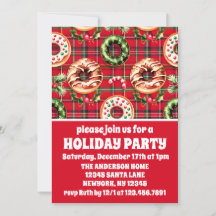 Rode Retro Kerstdonuts Vakantiefeest