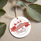 Rode Retro Kerstman Custom Bedankjes Labels
