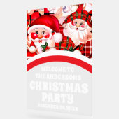 Rode Retro Kerstman Kerstfeest Welkom Acryl Bord (Hoek)