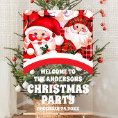 Rode Retro Kerstman Kerstfeest Welkom Acryl Bord