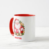 Rode Retro Kerstman Kerstman Kinder Hot Chocolate Mok (Voorkant links)
