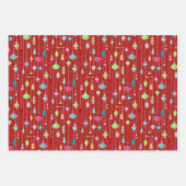Rode Retro Kerstmis Inpakpapier Vel (Voorkant 2)