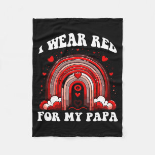 Rode Retro Papa Hartziekte Bewustzijn Regenboog Ac Fleece Deken