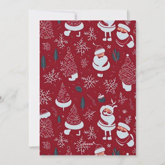 Rode Retro Santa Aangepaste Foto Kerstmis Kaart (Achterkant)