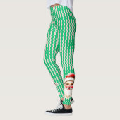 Rode Retro Santa Claus Rode Ric Race Kerstmis Leggings (Links)
