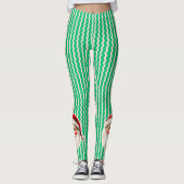 Rode Retro Santa Claus Rode Ric Race Kerstmis Leggings (Voorkant)
