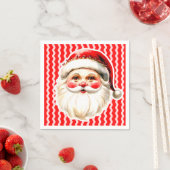 Rode Retro Santa Claus Rode Ric Race Kerstmis Servet (Insitu)