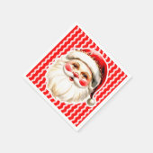 Rode Retro Santa Claus Rode Ric Race Kerstmis Servet (Hoek)