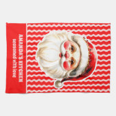 Rode Retro Santa Claus Rode Ric Race Kerstmis Theedoek (Horizontaal)