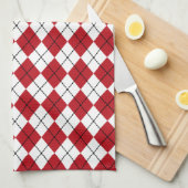Rode Retro Schotse Keukenhanddoek Cadeau (Quarter Fold)