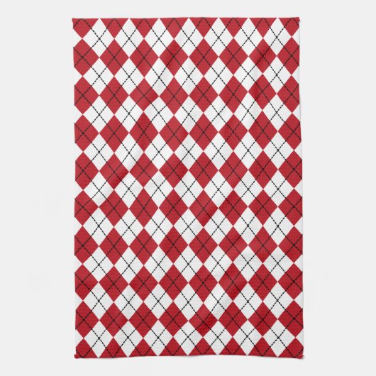Rode Retro Schotse Keukenhanddoek Cadeau (Verticaal)