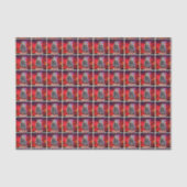 Rode retro speelgoed robot Sci Fi galaxy aangepast Tissuepapier (Voorkant)