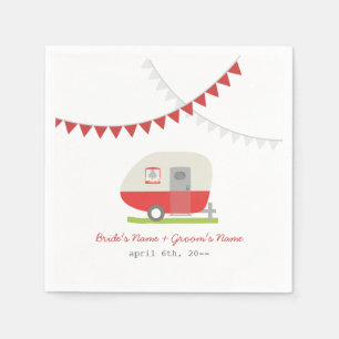 Rode Retro Trailer Trouwservetten Servetten