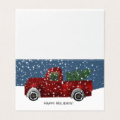 Rode Retro Truck Kerstboom Kaart (Buitenkant ongevouwen)
