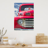 rode retro truck met dop poster (Keuken)