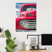 rode retro truck met dop poster (Thuiskantoor)