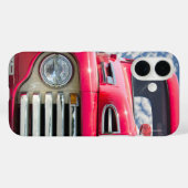 Rode retro truck met fuzzy dobbelstenen Case-Mate iPhone case (Achterkant (horizontaal))