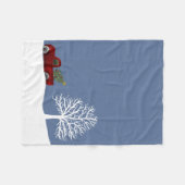 Rode Retro Vrachtwagen en Kerstboom Fleece Deken (Voorkant (Horizontaal))