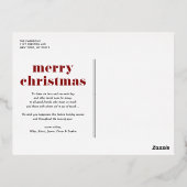 Rode Retro Vrolijk Kerstfeest Fotocollage Folie Feestdagen Briefkaart (Achterkant)