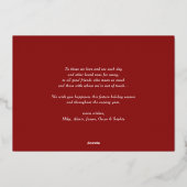 Rode Retro Vrolijk Kerstfeest Fotocollage Folie Feestdagenkaart (Achterkant)