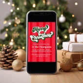 Rode Retro Vrolijk Kerstfeest Kaart