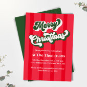 Rode Retro Vrolijk Kerstfeest Kaart