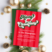 Rode Retro Vrolijk Kerstfeest Kaart