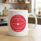 Rode Retro XOXO Lippen Valentijn Ronde Sticker