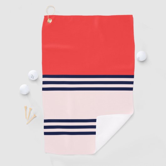 Rode Retrostripes Golfhanddoek (Insitu)
