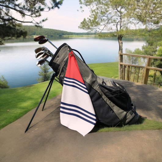 Rode Retrostripes Golfhanddoek