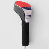 Rode Retrostripes Golfheadcover (Schuin)