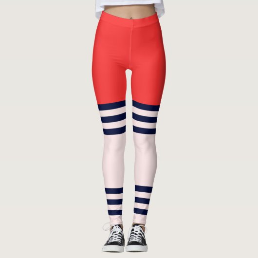 Rode Retrostripes Leggings (Voorkant)