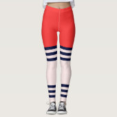 Rode Retrostripes Leggings (Voorkant)