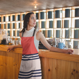 Rode Retrostripes Schort