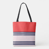 Rode Retrostripes Tote Bag (Achterkant)