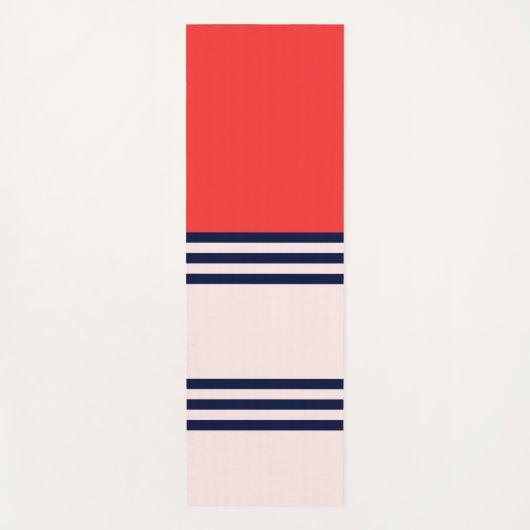 Rode Retrostripes Yogamat (Voorkant)