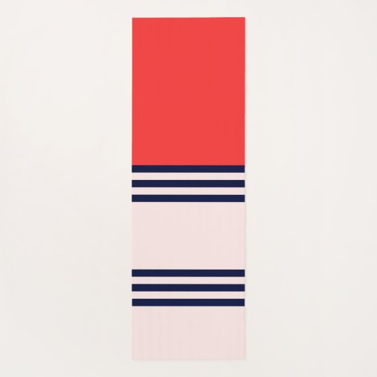 Rode Retrostripes Yogamat (Achterkant)