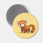 Rode reuzenpanda op geel magneet (Voorkant / Achterkant)