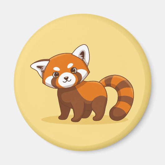 Rode reuzenpanda op geel magneet (Voorkant)