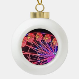 Rode reuzenrad keramische bal ornament