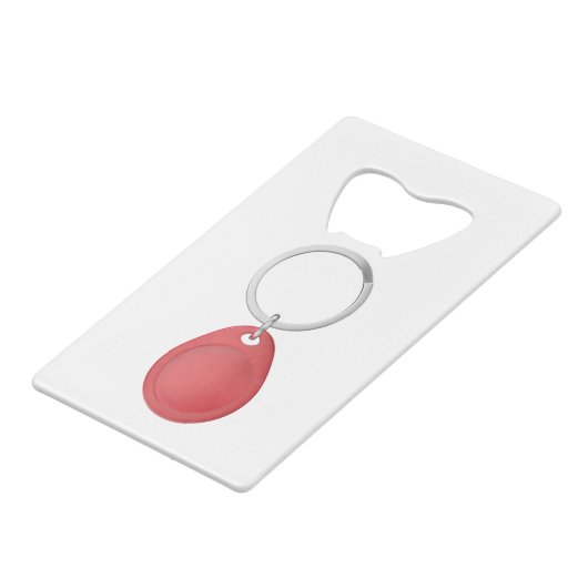 Rode RFID-sleutelhanger Creditkaart Flessenopener (Achterkant Gekanteld)