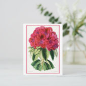 Rode Rhododendron  Botanisch Briefkaart (Staand voorkant)