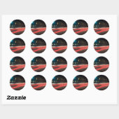 rode rijden ronde sticker (Vel)