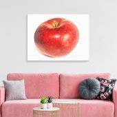 Rode Rijpe Appel Geïllustreerde Kunst Canvas Afdruk (Insitu (Woonkamer))